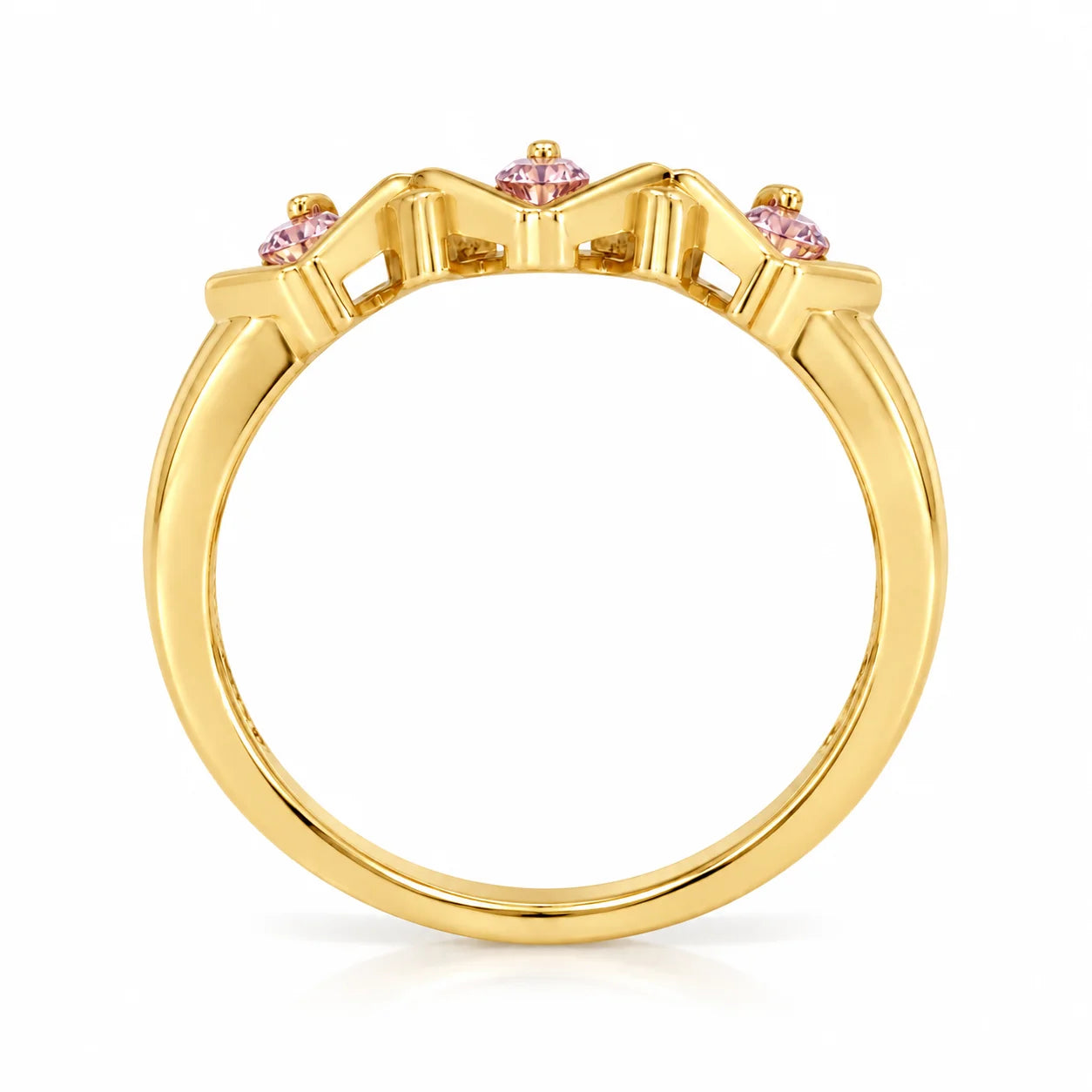 Metal View Of 0.25 Carat Concertina Pink Diamond Wedding Ring