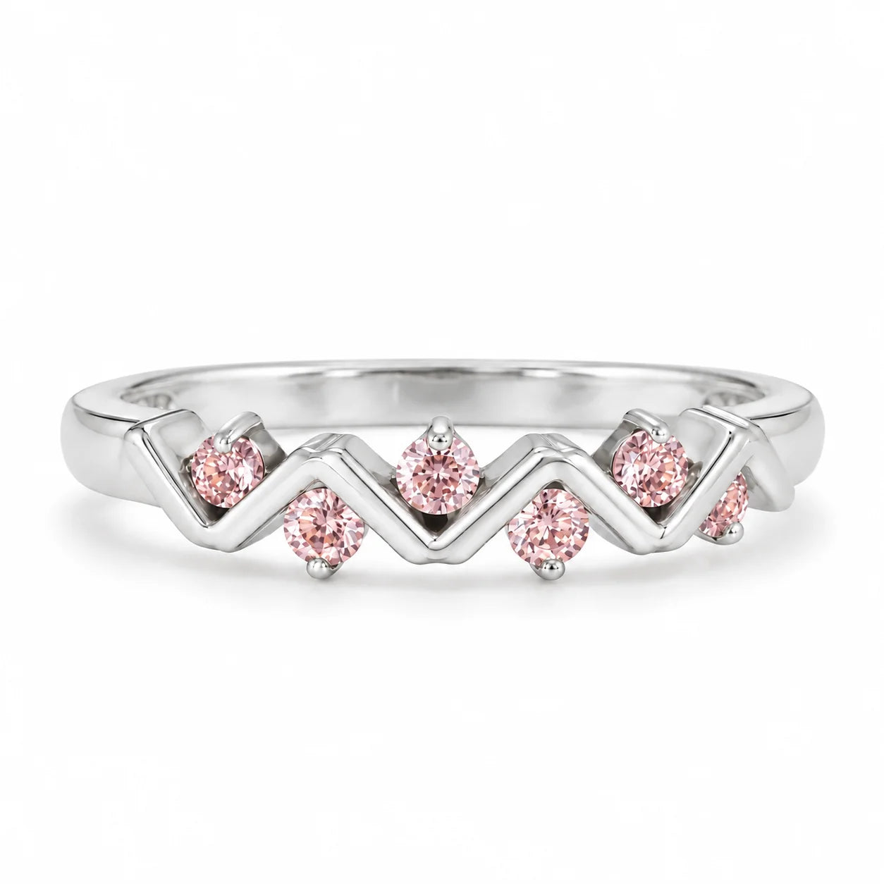 0.25 Carat Concertina Pink Diamond Wedding Ring