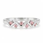 Front View of 0.25 Carat Concertina Pink Diamond Wedding Ring