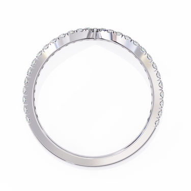 0.25 Carat Round Cut Diamond Curved Wedding Band In White Gold