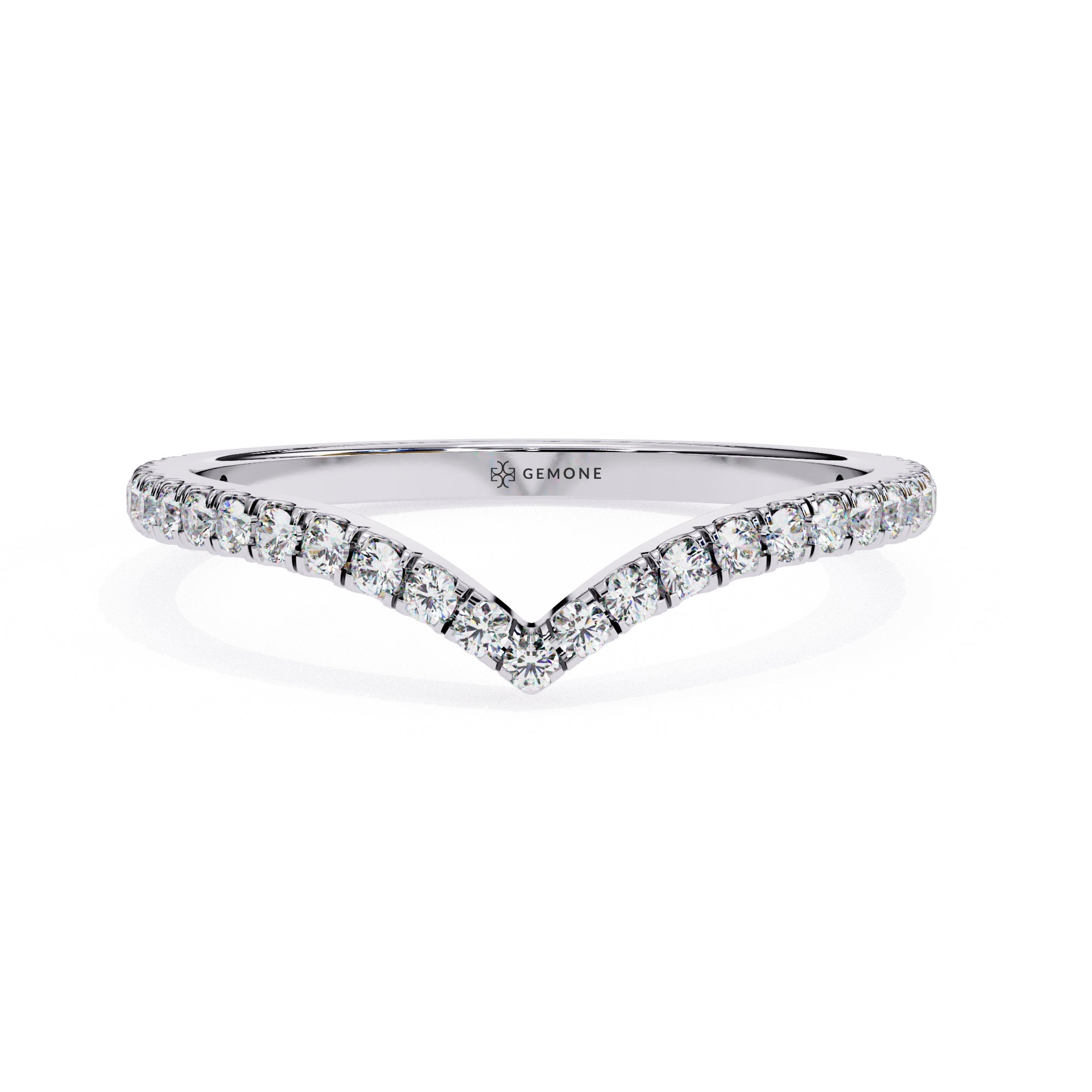0.25 Carat Round Cut Curved Diamond Wedding Band In Yellow Gold 950 Platinum Natural Diamond