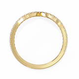 0.25 Carat Round Cut Diamond Curved Wedding Band In Yellow Gold