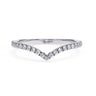 0.25 Carat Round Cut Diamond Curved Wedding Band In White Gold