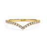 0.25 Carat Round Cut Diamond Curved Wedding Band In Yellow Gold