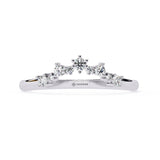 0.25 Carat Round Shape Curved Diamond Wedding Band In Rose Gold