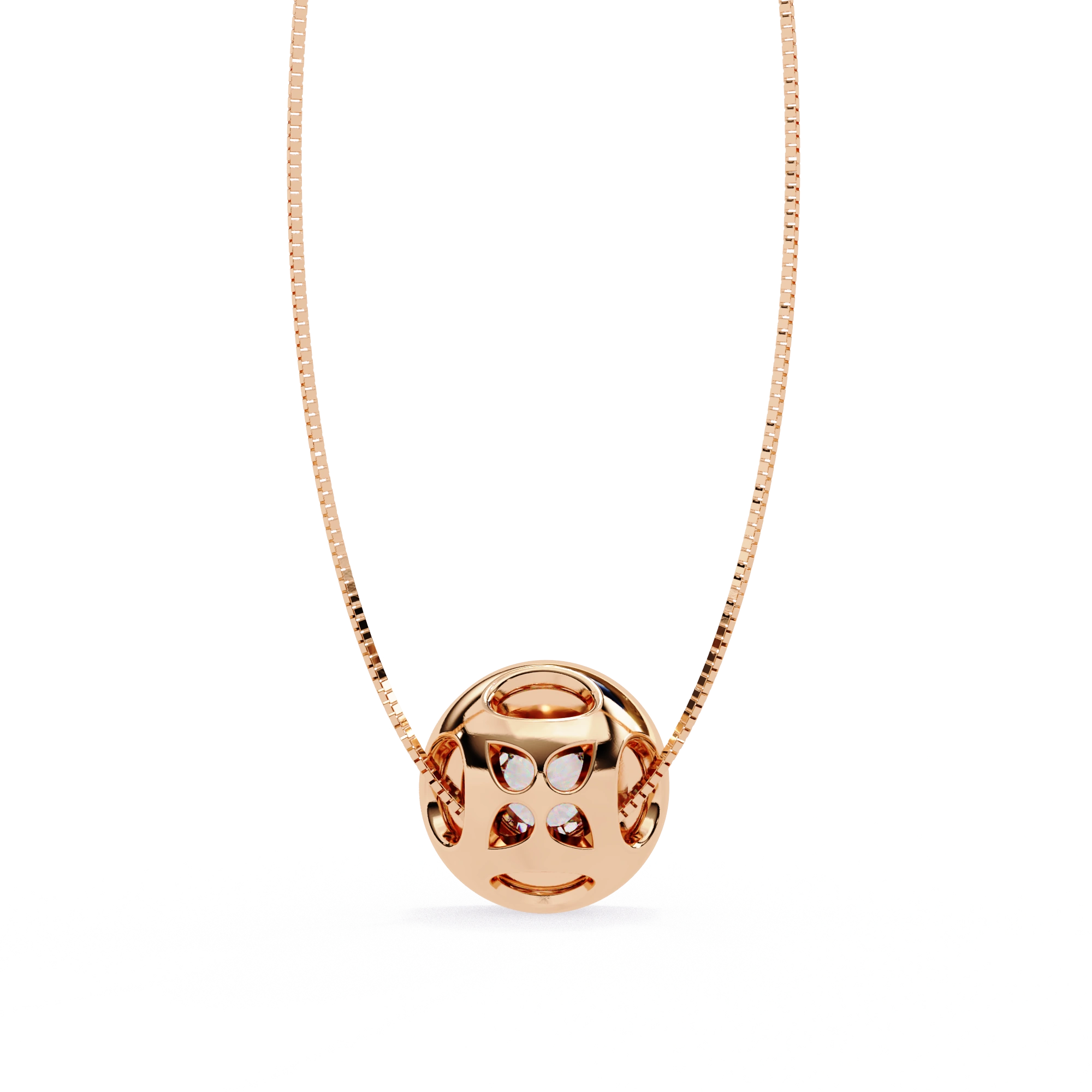 0.25 Ct Round Lab Diamond Two-Tone Bezel Pendant