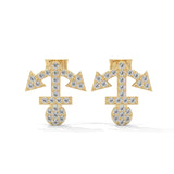 0.26 Carat Anchor Stud Earrings in Yellow Gold