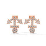 0.26 Carat Anchor Stud Earrings in Yellow Gold