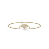 0.50 Carat Diamond Heart Station Bracelet in Rose Gold