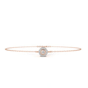 0.26 Carat Round Halo Diamond Bracelet in White Gold 18K Rose Gold Natural Diamond