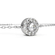0.26 Carat Round Halo Diamond Bracelet in White Gold