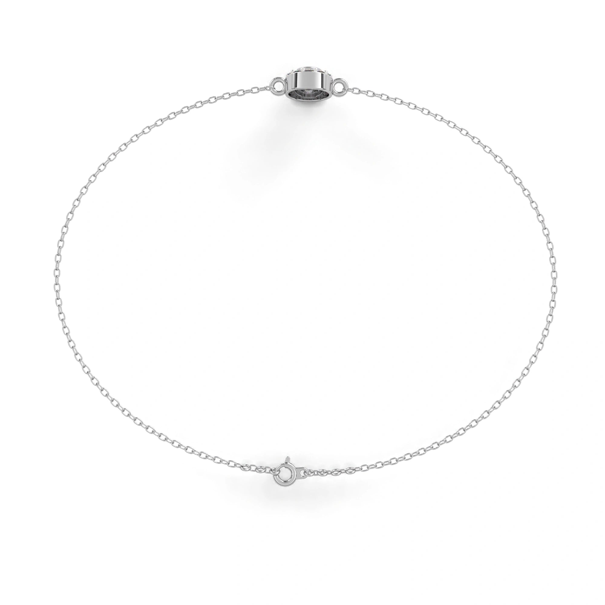 0.26 Carat Round Halo Diamond Bracelet in White Gold