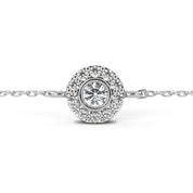0.26 Carat Round Halo Diamond Bracelet in White Gold