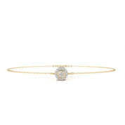 0.26 Carat Round Halo Diamond Bracelet in White Gold 18K Yellow Gold Natural Diamond