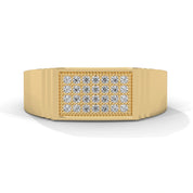 0.28 carat lab created diamond mens flat top ring in rose gold 18K Yellow Gold Natural Diamond