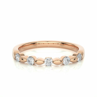 0.30 Ct Round Cut Floating Diamond Half Eternity Band In Rose Gold