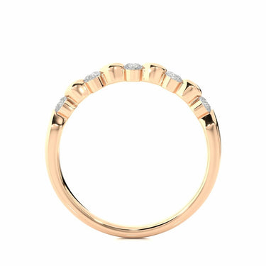 0.30 Ct Round Cut Floating Diamond Half Eternity Band In Rose Gold