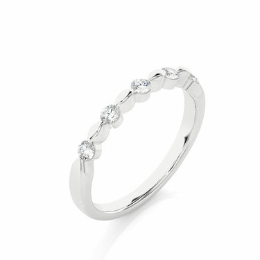 0.30 Ct Round Cut Floating Diamond Half Eternity Band In White Gold