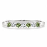 0.32ct Round Green & White Diamond Half Eternity Band
