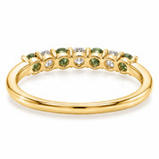 Back View of 0.32ct Round Green &amp; White Diamond Half Eternity Band