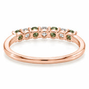Back View Of 0.32ct Round Green &amp; White Diamond Half Eternity Band