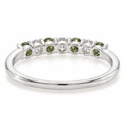 Back View Of 0.32ct Round Green &amp; White Diamond Half Eternity Band