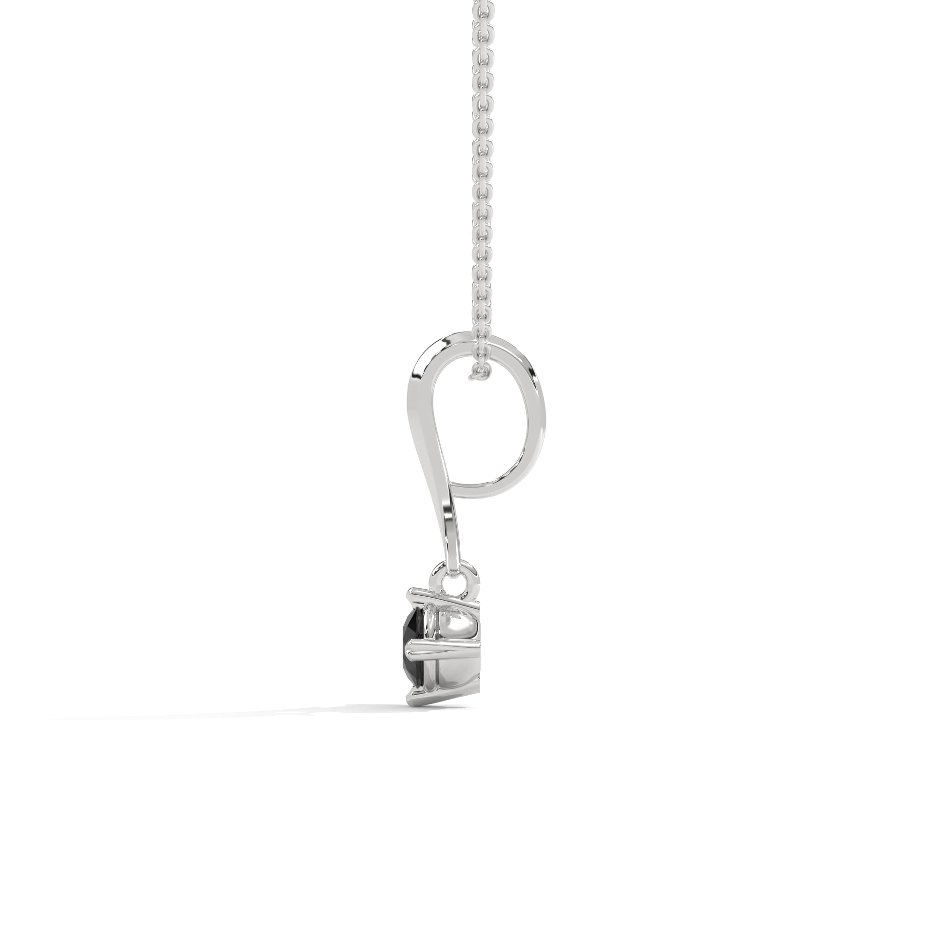 0.33 Ct Round Cut Diamond Solitaire Black Diamond Pendant