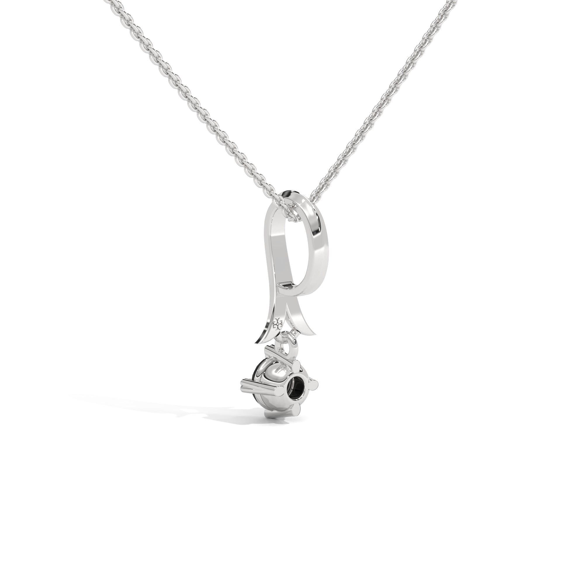 0.33 Ct Round Cut Diamond Solitaire Black Diamond Pendant