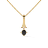 0.33 Ct Round Cut Diamond Solitaire Black Diamond Pendant