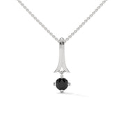 0.33 Ct Round Cut Diamond Solitaire Black Diamond Pendant