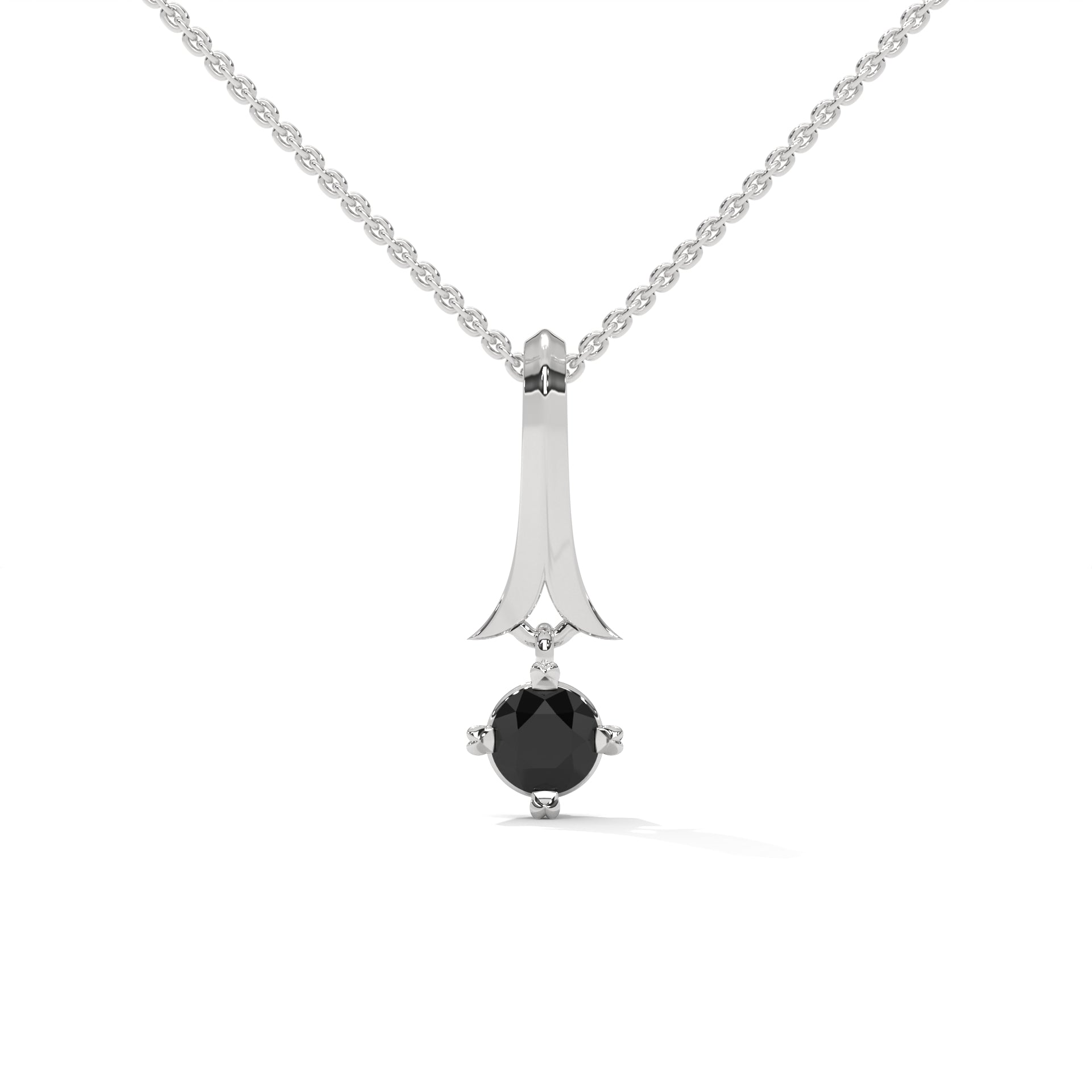 0.33 Ct Round Cut Diamond Solitaire Black Diamond Pendant