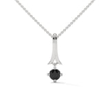 0.33 Ct Round Cut Diamond Solitaire Black Diamond Pendant