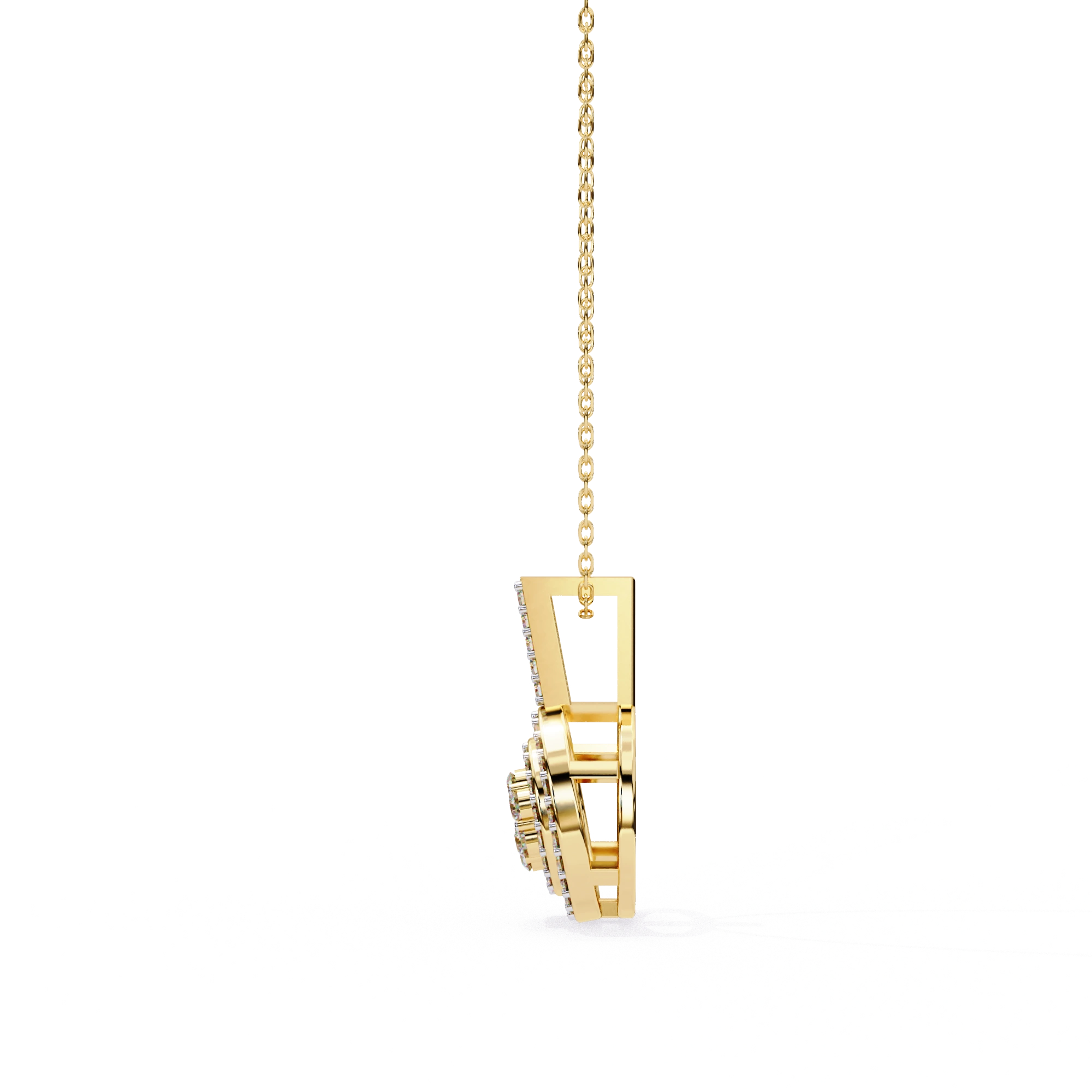 0.33 Ct Lab Diamond Triple Halo Cluster Pendant