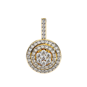 0.33 Ct Lab Diamond Triple Halo Cluster Pendant