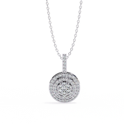 0.33 Ct Lab Diamond Triple Halo Cluster Pendant 950 Platinum Natural Diamond