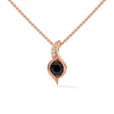 0.35 Ct T.W.T Black Diamond Pendant Necklace in White Gold