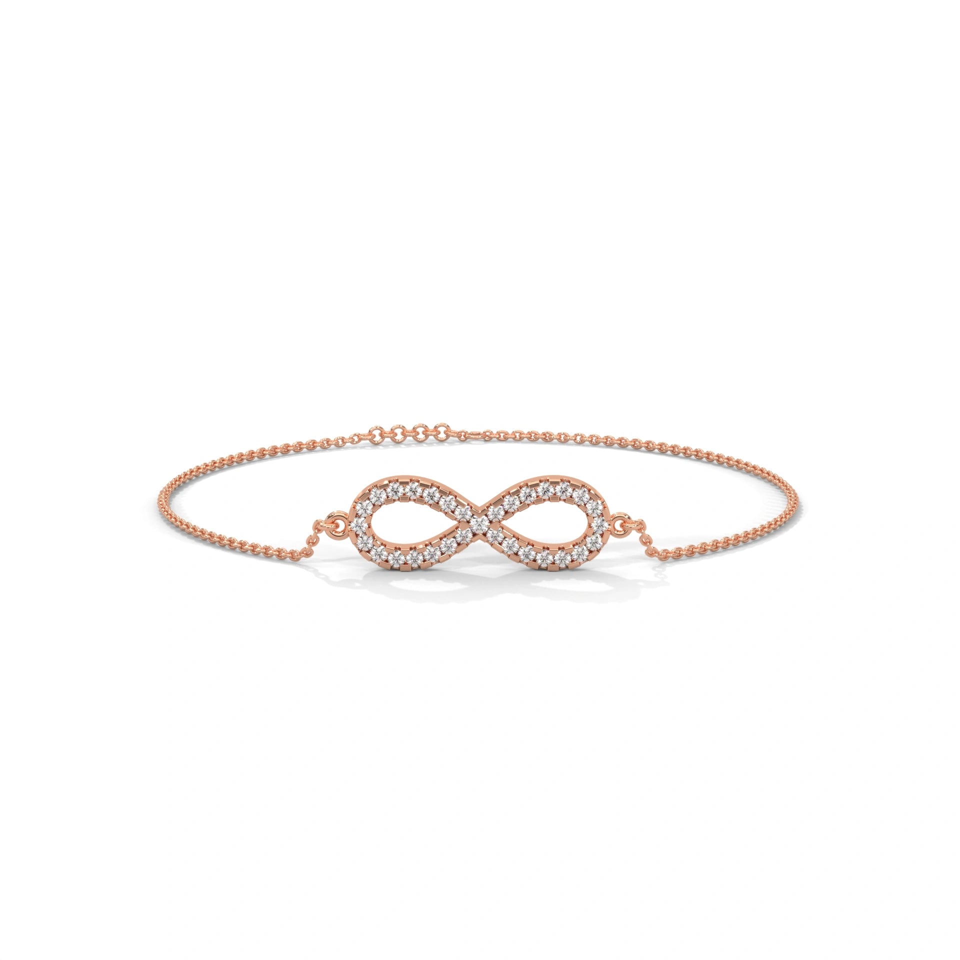 0.50 Carat Diamond Infinity Bracelet in Rose Gold 18K Rose Gold Natural Diamond