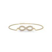 0.50 Carat Diamond Infinity Bracelet in Rose Gold 18K Yellow Gold Natural Diamond