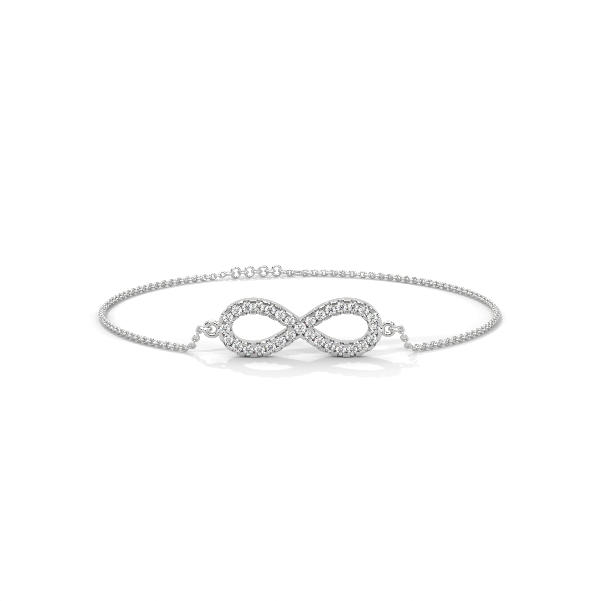 0.50 Carat Diamond Infinity Bracelet in Rose Gold 950 Platinum Natural Diamond