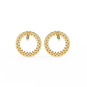 0.38 Carat Open Circle Round Halo Diamond Stud Earrings