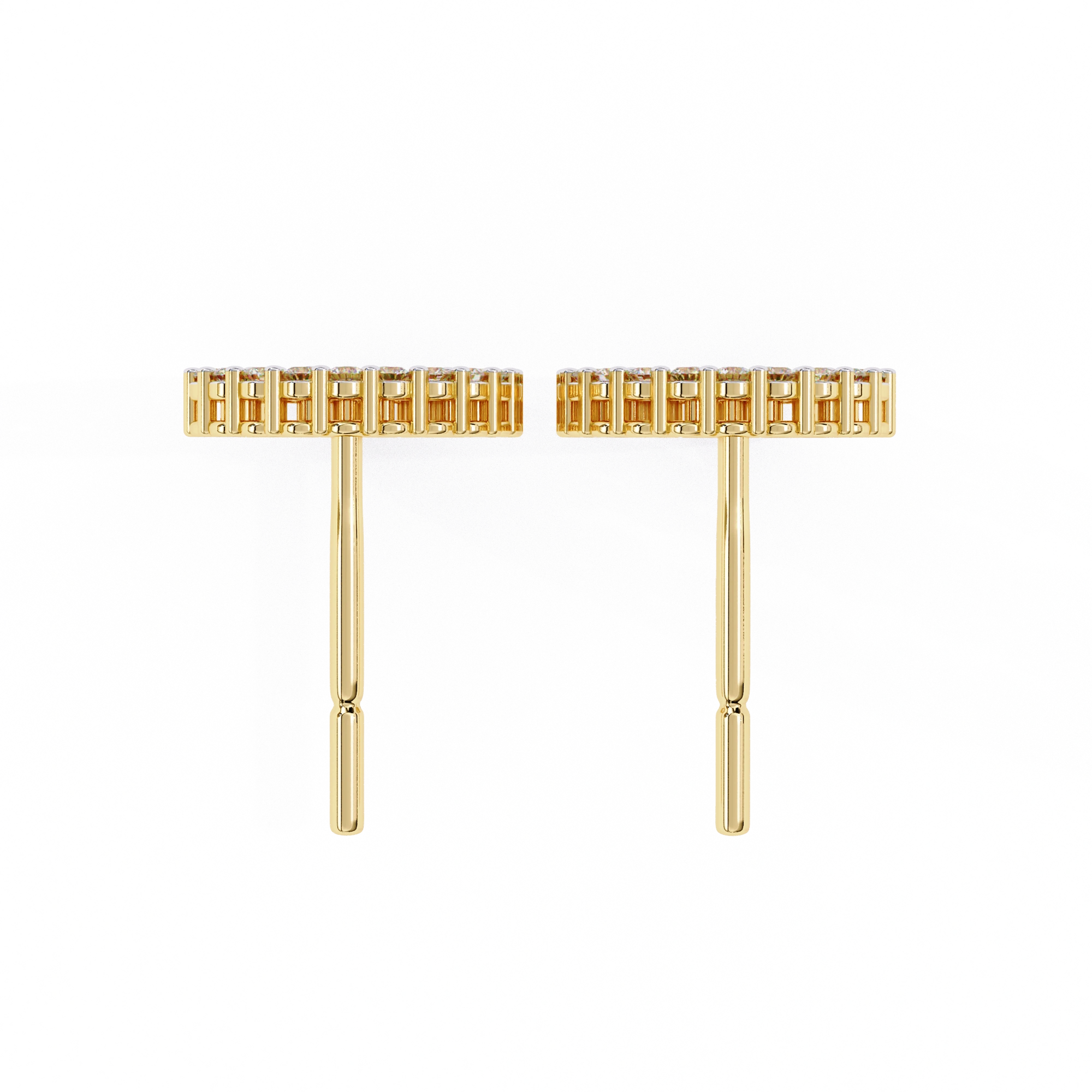 0.38 Carat Open Circle Round Halo Diamond Stud Earrings