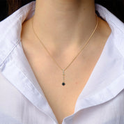 0.38 Ct T.W.T Black Diamond Pendant Necklace in Yellow Gold