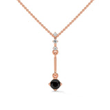 0.38 Ct T.W.T Black Diamond Pendant Necklace in Yellow Gold