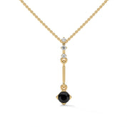 0.38 Ct T.W.T Black Diamond Pendant Necklace in Yellow Gold 18K Yellow Gold
