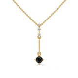 0.38 Ct T.W.T Black Diamond Pendant Necklace in Yellow Gold