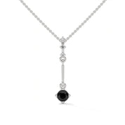 0.38 Ct T.W.T Black Diamond Pendant Necklace in Yellow Gold
