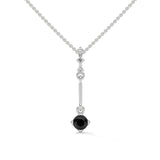 0.38 Ct T.W.T Black Diamond Pendant Necklace in Yellow Gold