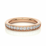 0.40 Ct Round Shaped Channel Set Lab Diamond Half Eternity Band in White Gold Rose