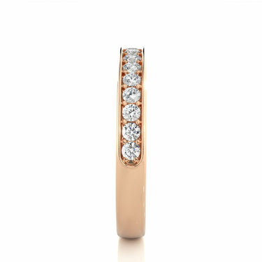 0.40 Ct Round Prong Setting Diamond Half Eternity Wedding Band in Rose Gold