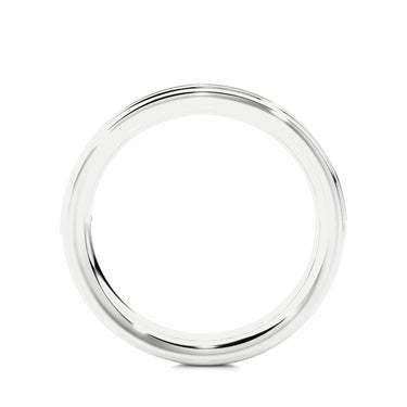 Bande demi-éternité avec diamants de laboratoire sertis de canaux de forme ronde de 0,40 ct en or blanc 